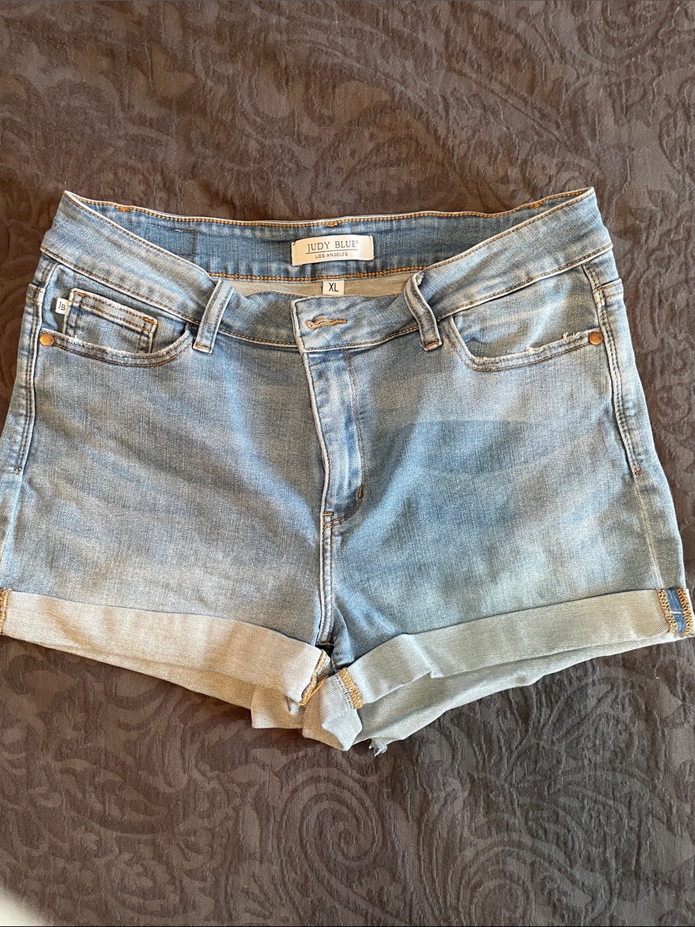Judy Blue Light Wash Cuffed Denim Shorts